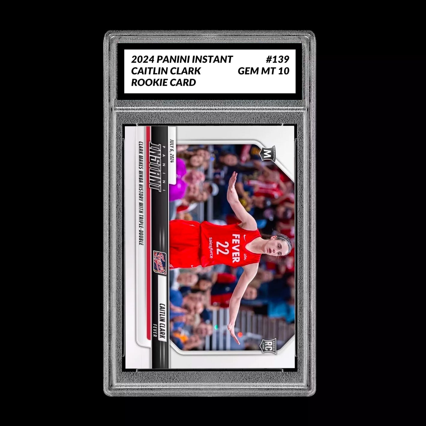 GRADED 10 Caitlin Clark #139 RC Rookie Card 2024 Panini Instant Indiana Fever Basketball