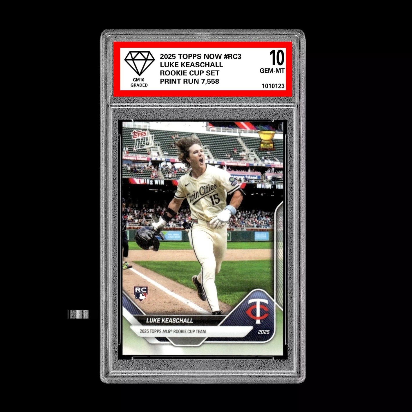 Graded 10 Luke Keaschall RC Rookie Cup 2025 Topps Now #RC3 TWINS Baseball