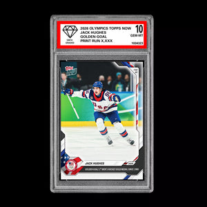 Graded 10 Jack Hughes 2026 Olympics Topps NOW Card 18 Golden Goal Presale Ice Hockey