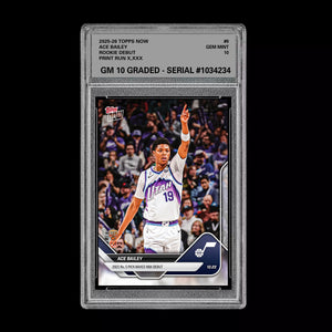 Graded 10 ACE BAILEY ROOKIE  RC 2025-26 TOPPS NOW JAZZ  - Presale Basketball
