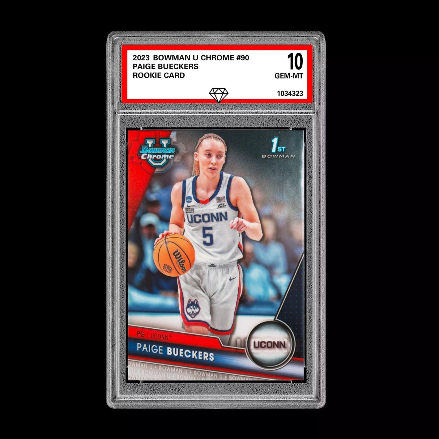 Graded 10 Paige Bueckers #90 2025 Bowman U University Chrome 1st RC Rookie Card Basketball
