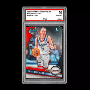 Graded 10 Paige Bueckers #90 2025 Bowman U University Chrome 1st RC Rookie Card Basketball