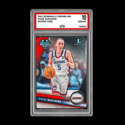 Graded 10 Paige Bueckers #90 2025 Bowman U University Chrome 1st RC Rookie Card Basketball