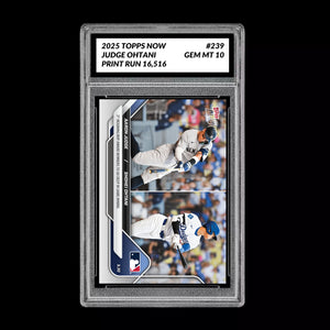 Graded 10 Aaron Judge Shohei Ohtani 2025 Topps Now #239 Baseball Card Baseball