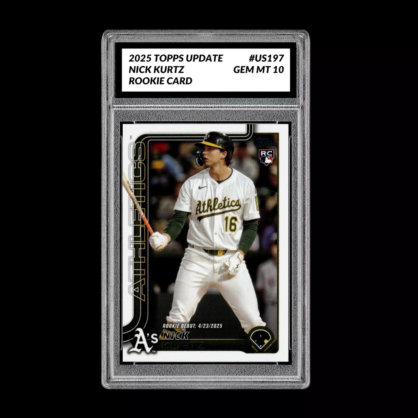 Graded 10 Nick Kurtz #US197 RC Rookie Card 2025 MLB Topps Update Athletics Baseball