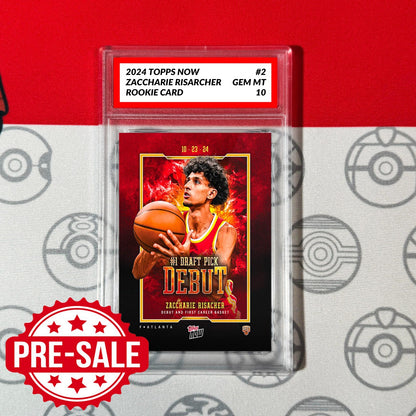 Graded 10 Zaccharie Risacher #1 Draft Pick Debut #2 Hawks 2024 Topps Now Basketball