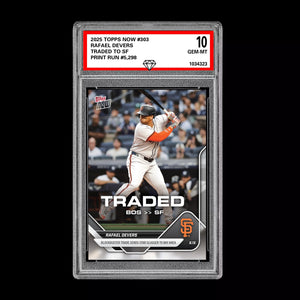 Graded 10 Rafael Devers TRADED Boston to SF 2025 Topps NOW 303  Baseball