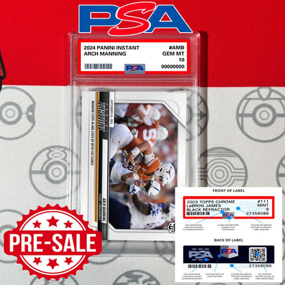 PRESALE PSA Graded 10 ARCH MANNING #AMB RC Rookie Card 2024 Panini Instant NIL Football