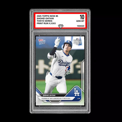 Graded 10 Shohei Ohtani 1st HR Tokyo Series Japan 2025 Topps NOW Card #5 50/50 Baseball