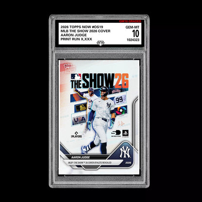 Graded 10 Aaron Judge #OS19 2026 Topps Now MLB The Show Cover Yankees  Football
