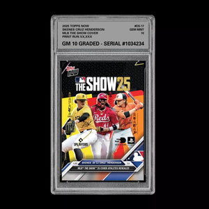 GRADED 10 Skenes Cruz Henderson 2025 Topps Now MLB The Show Cover RC Football