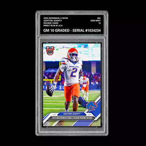 Ashton Jeanty RC 2024 Bowman U Now 1st Graded 10 NCAA Rookie Card #43 Heisman Football