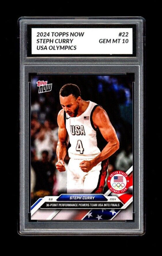 GRADED 10 2024 Topps NOW Olympics Card # 22 Team USA Steph Curry Basketball