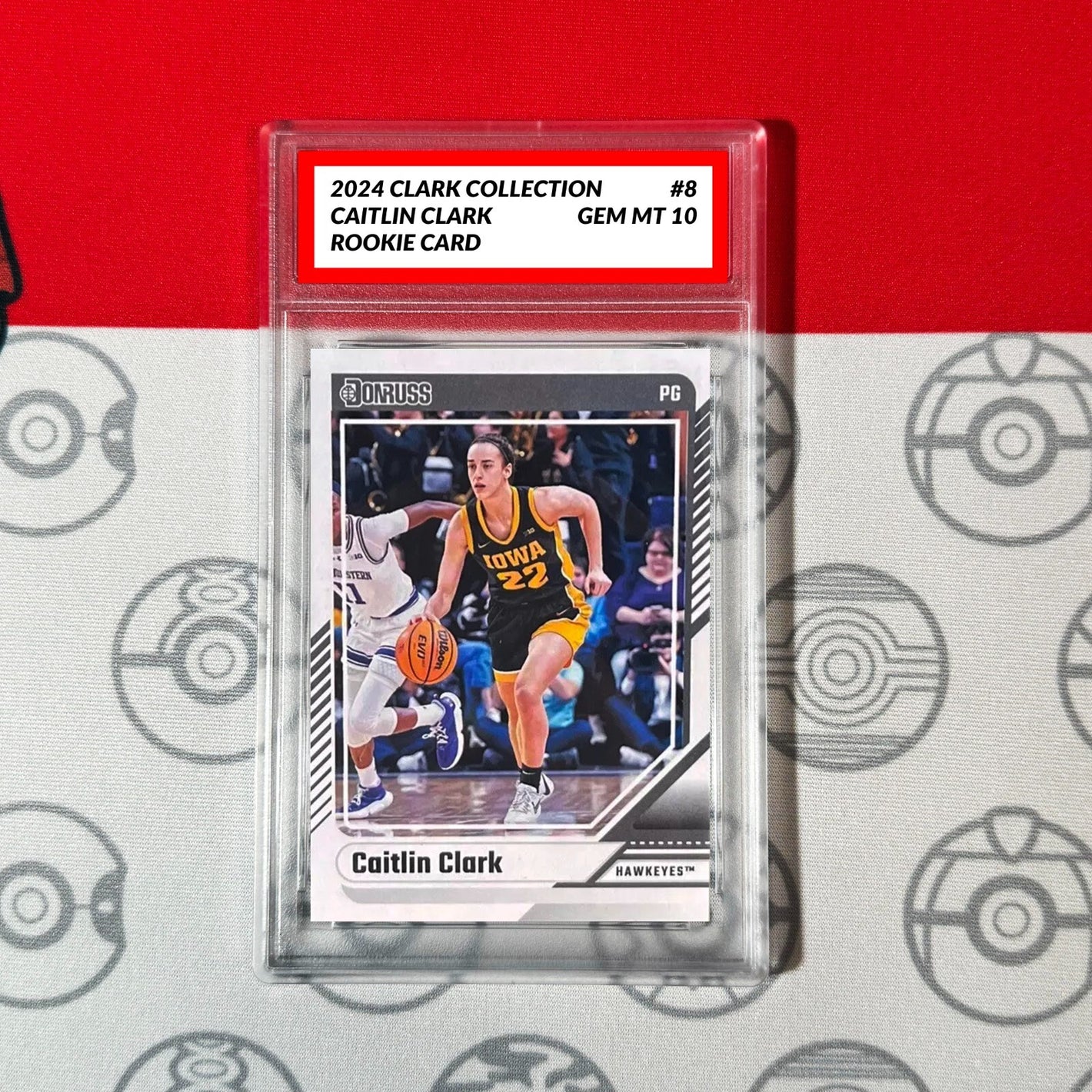 Graded 10 Caitlin Clark Rookie Card RC 2024 Panini Donruss Clark Collection #8 Basketball