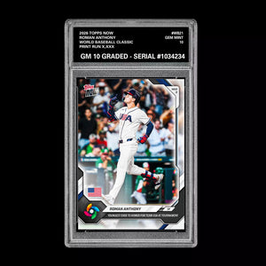 Graded 10 Roman Anthony 2026 Topps NOW #WB21 World Baseball Classic PRESALE Baseball