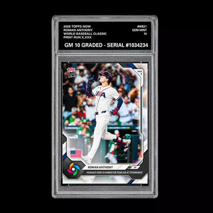 Graded 10 Roman Anthony 2026 Topps NOW #WB21 World Baseball Classic PRESALE Baseball