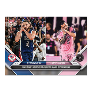 PRESALE PSA Graded 10 Lionel Messi/Steph Curry 2024 MLS NBA TOPPS NOW Card #128 Basketball,Soccer