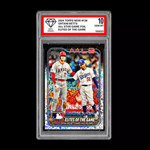Graded 10 Shohei Ohtani Mookie Betts 2024 Topps #138 All Star Game Foil Baseball
