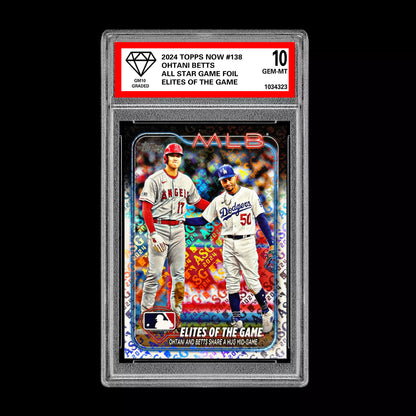 Graded 10 Shohei Ohtani Mookie Betts 2024 Topps #138 All Star Game Foil Baseball