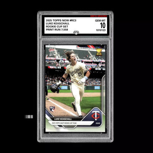 Graded 10 Luke Keaschall RC Rookie Cup 2025 Topps Now #RC3 TWINS Baseball