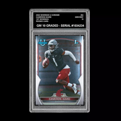 Graded 10 CAMERON CAM WARD 2022 Bowman Chrome University 1st #34 Rookie RC Draft Football