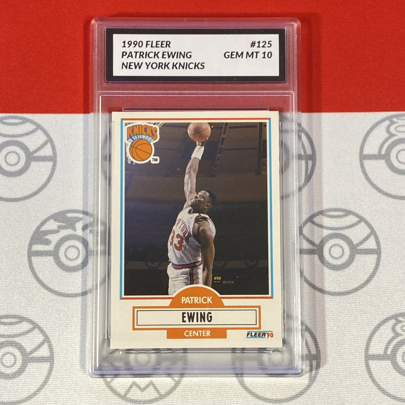 Graded 10 1990 Fleer Patrick Ewing Card 125 MINT New York Knicks GEM MINT Basketball