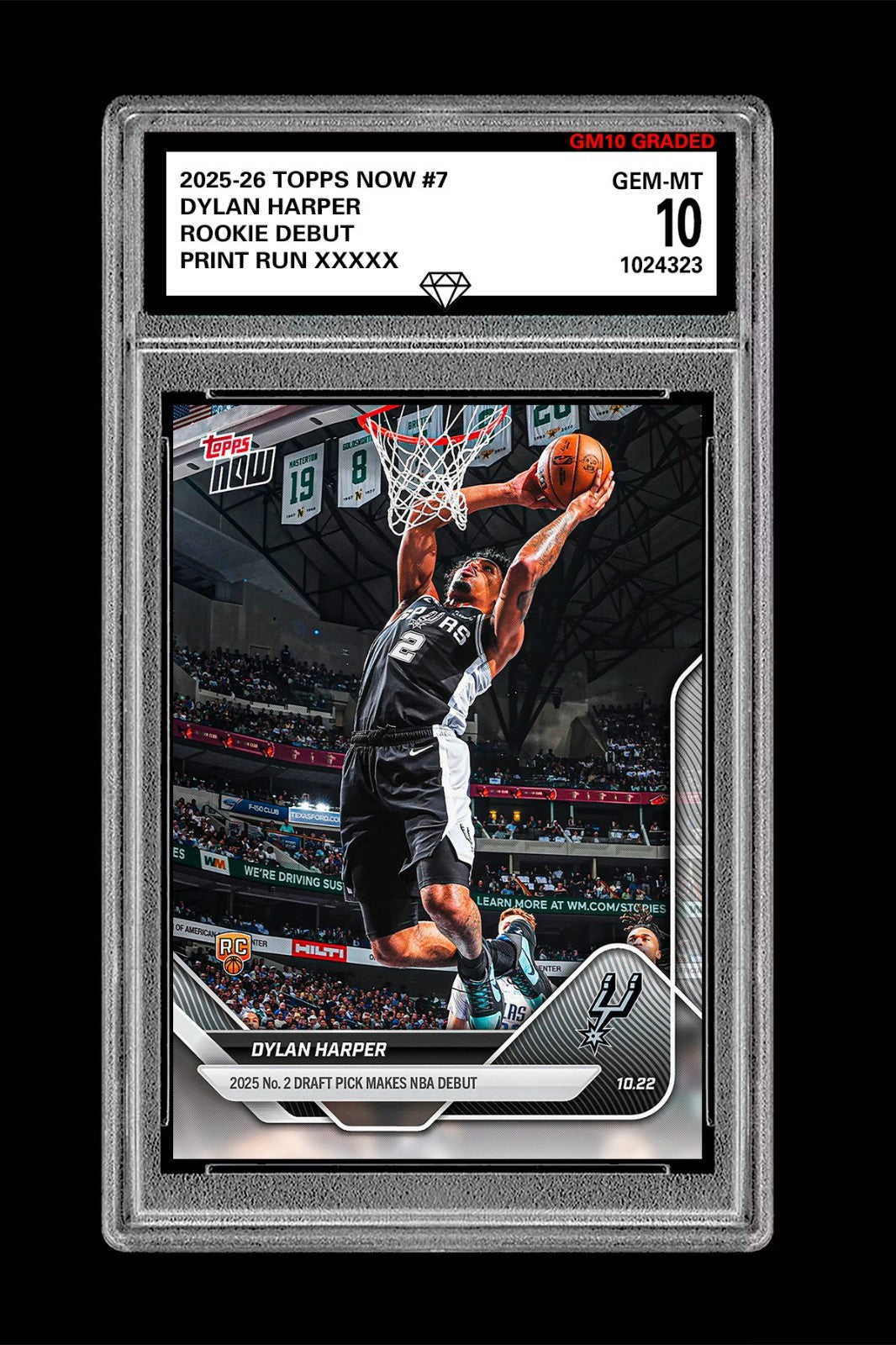 Graded 10 DYLAN HARPER ROOKIE RC 2025-26 TOPPS NOW  #7 Basketball  Basketball