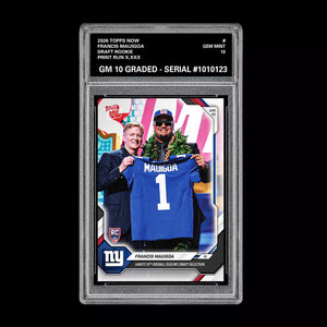 Graded 10 Francis Mauigoa 2026 TOPPS NOW RC Rookie Card Giants Football