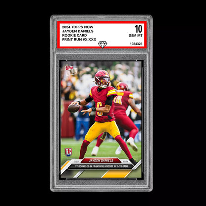Graded 10 Jayden Daniels #16 RC 5 TD Game 2024 Topps NOW Rookie Card Football