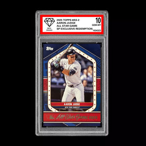 Graded 10 Aaron Judge 2025 Topps #AS-2 All Star Game SP Exclusive Redemption Baseball