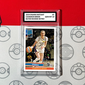 Graded 10 Cameron Brink RATED ROOKIE RETRO RC Card 2024 Panini Instant Basketball