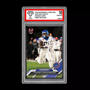 Graded 10 Ashton Jeanty Boise State 2024 Bowman U NOW Football Card #48 Football