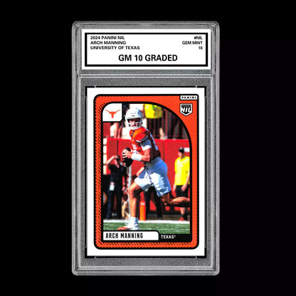 GRADED 10 ARCH MANNING #NIL RC Rookie Card 2024 Panini University of Texas Football