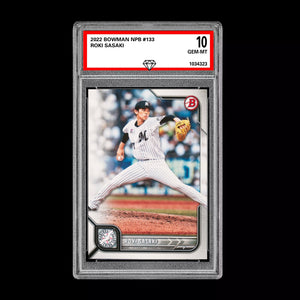 Graded 10 ROKI SASAKI LA Dodgers RC Rookie 1st 2022 Bowman NPB Japanese  Baseball