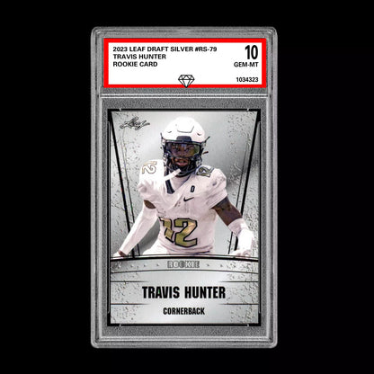 Travis Hunter 2023 Leaf Draft Silver Graded 10 Rookie Card RC Colorado Buffaloes Football