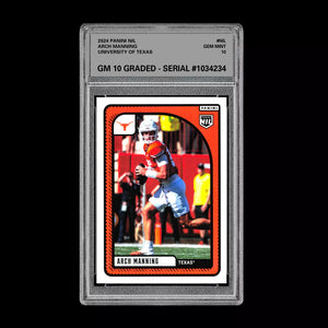 GRADED 10 ARCH MANNING #NIL RC Rookie Card 2024 Panini University of Texas Football