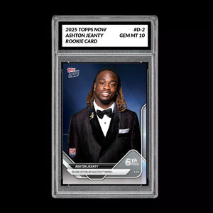Graded 10 Ashton Jeanty #D-2 RC Rookie 2025 Topps Now 1st Draft Pick RAIDERS  Football