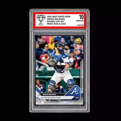 Graded 10 Drake Baldwin RC Rookie Cup 2025 Topps NOW Baseball Card Presale Baseball