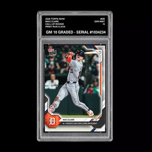 Graded 10 2026 Topps Now Max Clark Call Up Rookie Card  RC #505 Tigers PRESALE Baseball