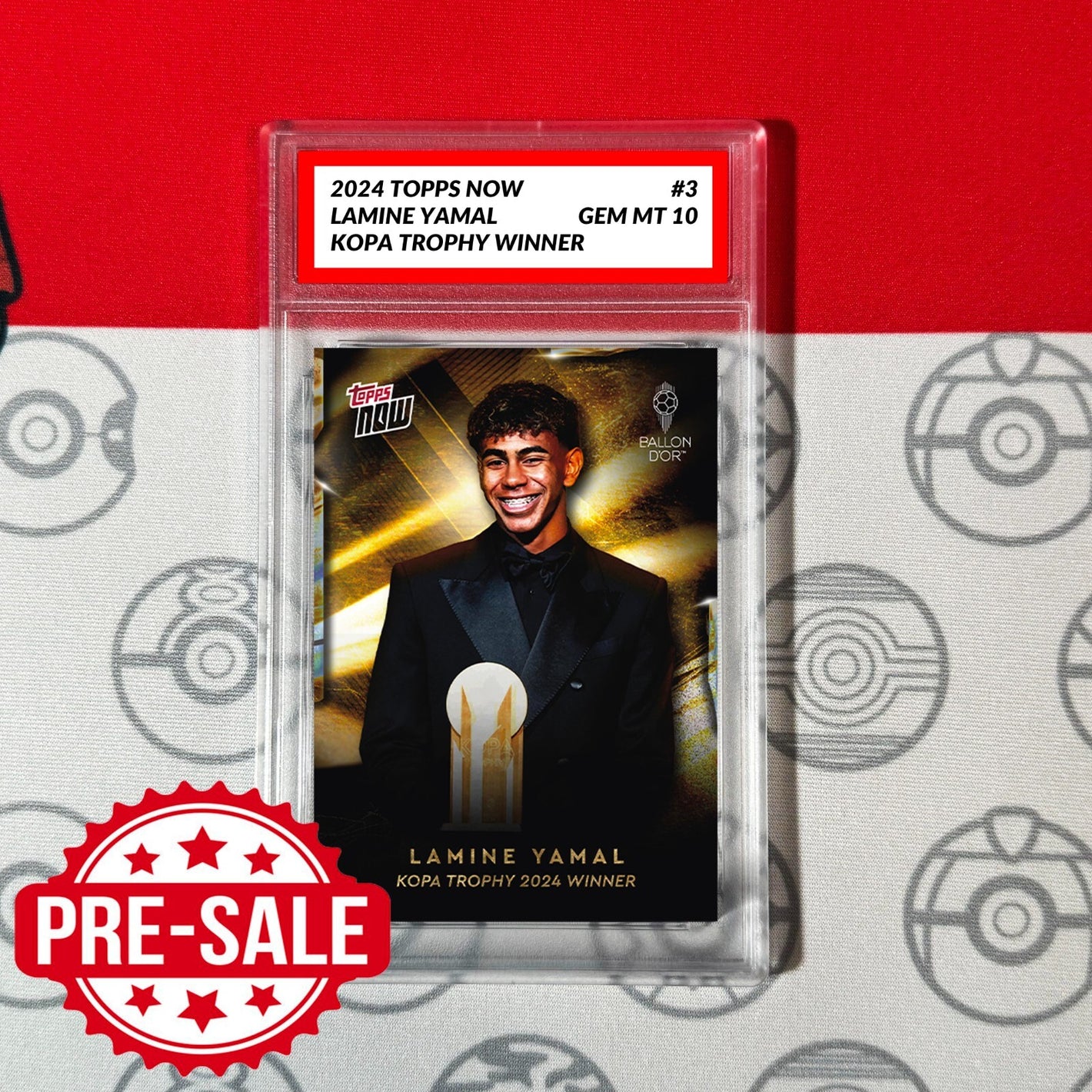 Graded 10 Lamine Yamal #3 2024 Kopa Trophy Winner Topps Now RC Rookie Soccer