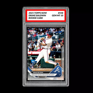 Graded 10 Drake Baldwin 2025 Topps Now #448 RC Rookie Atlanta Braves  Baseball
