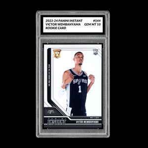 Graded 10 Victor Wembanyama RC #544 2023 Panini Instant Rookie San Antonio Spurs Basketball