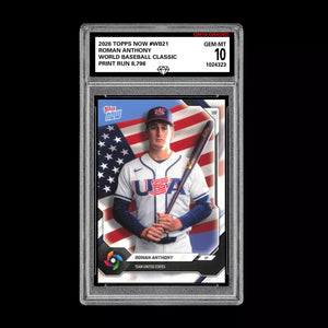 Graded 10 Roman Anthony 2026 Topps NOW #WB21 Team USA World Baseball Classic Baseball