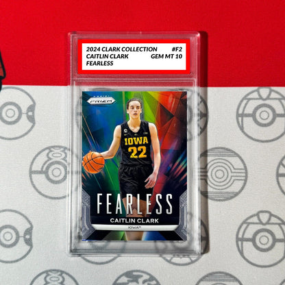 Graded 10 Caitlin Clark RC Rookie Card 2024 #F2 Panini Collection Fearless Prizm Basketball