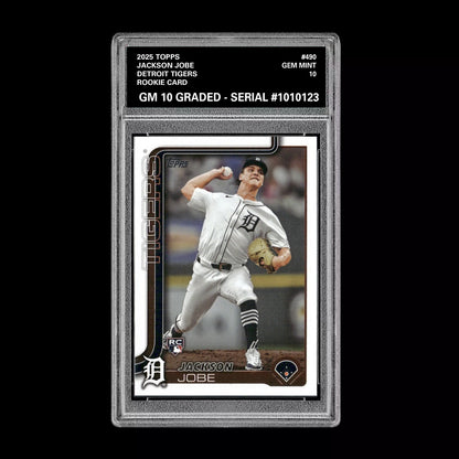 Graded 10 Jackson Jobe Rookie Card #490 2025 Topps Series 2 Detroit Tigers Baseball