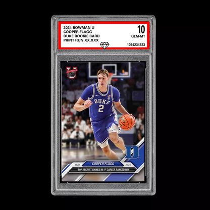 Graded 10 Cooper Flagg 2024-25 Bowman U NOW Card #16 Duke RC ROOKIE Basketball
