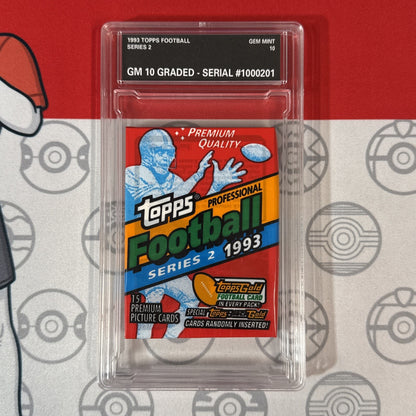 Graded 10 1993 NFL TOPPS Sealed Cello Pack Series 2 Unopened Authentic Football Football