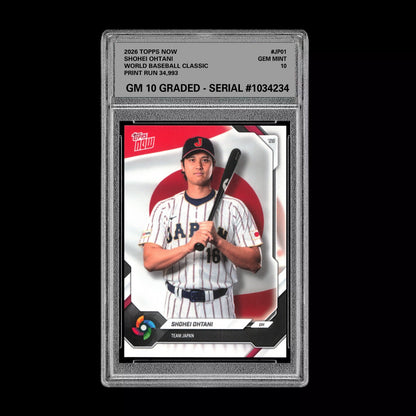 Graded 10 Shohei Ohtani 2026 Topps NOW #JP01 Team Japan World Baseball Classic Baseball
