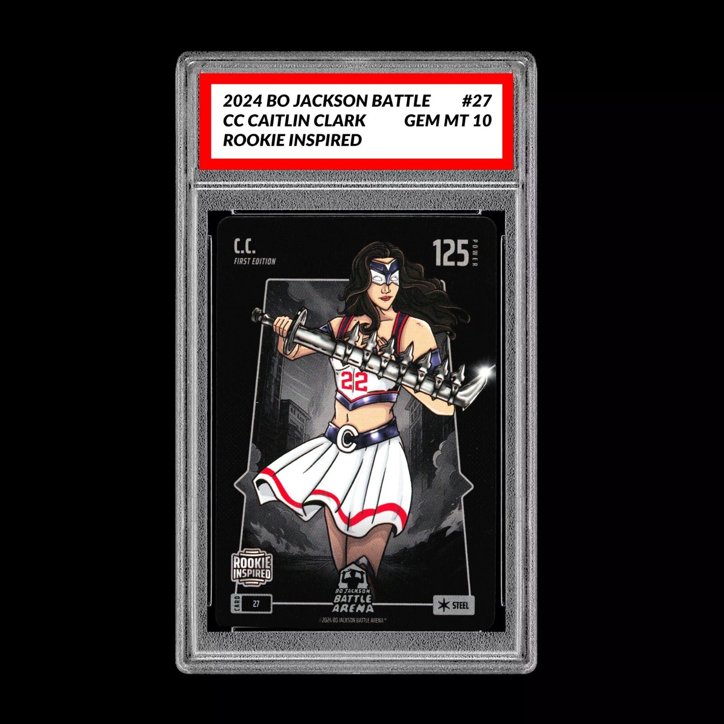 Caitlin Clark CC Graded 10 Rookie Steel Base #27 2024 Bo Jackson Battle Arena RC Basketball