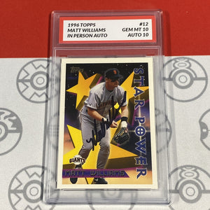 Graded 10 1996 Topps  Matt Williams #12 San Francisco Giants  Autographed Signed Baseball